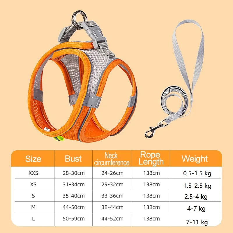 Orange Pink Green Blue Small Dog Large Dog Harness